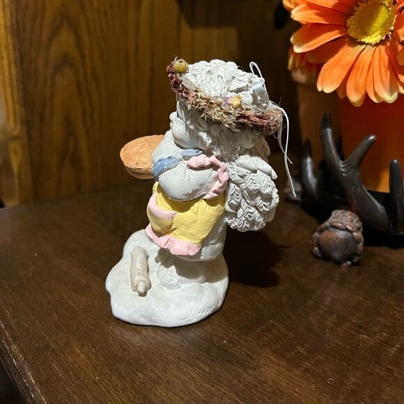 vintage '93 Dreamsicles figurine, girl cherub with pie & cat “now give thanks “ - Picture 3 of 9